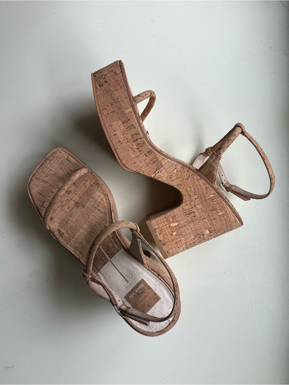 Dolce Vita Cork Platform Block Heel Sandals